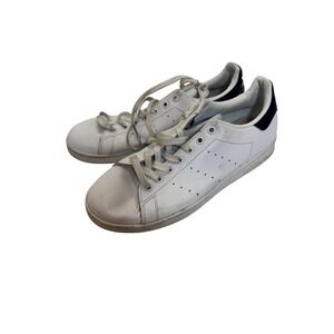 Adidas Stan Smith Shoes Mens Size 9.5 White Navy Leather Classic Sneakers M20325